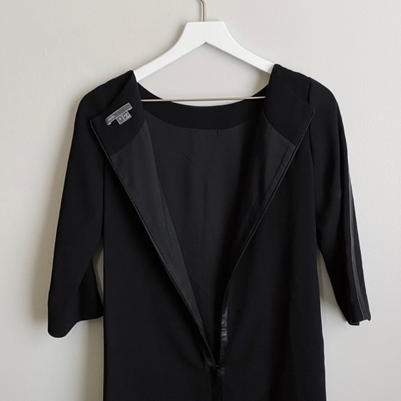 Vince Leather Strapping Long Sleeves Shift Dress - Picture 4 of 7